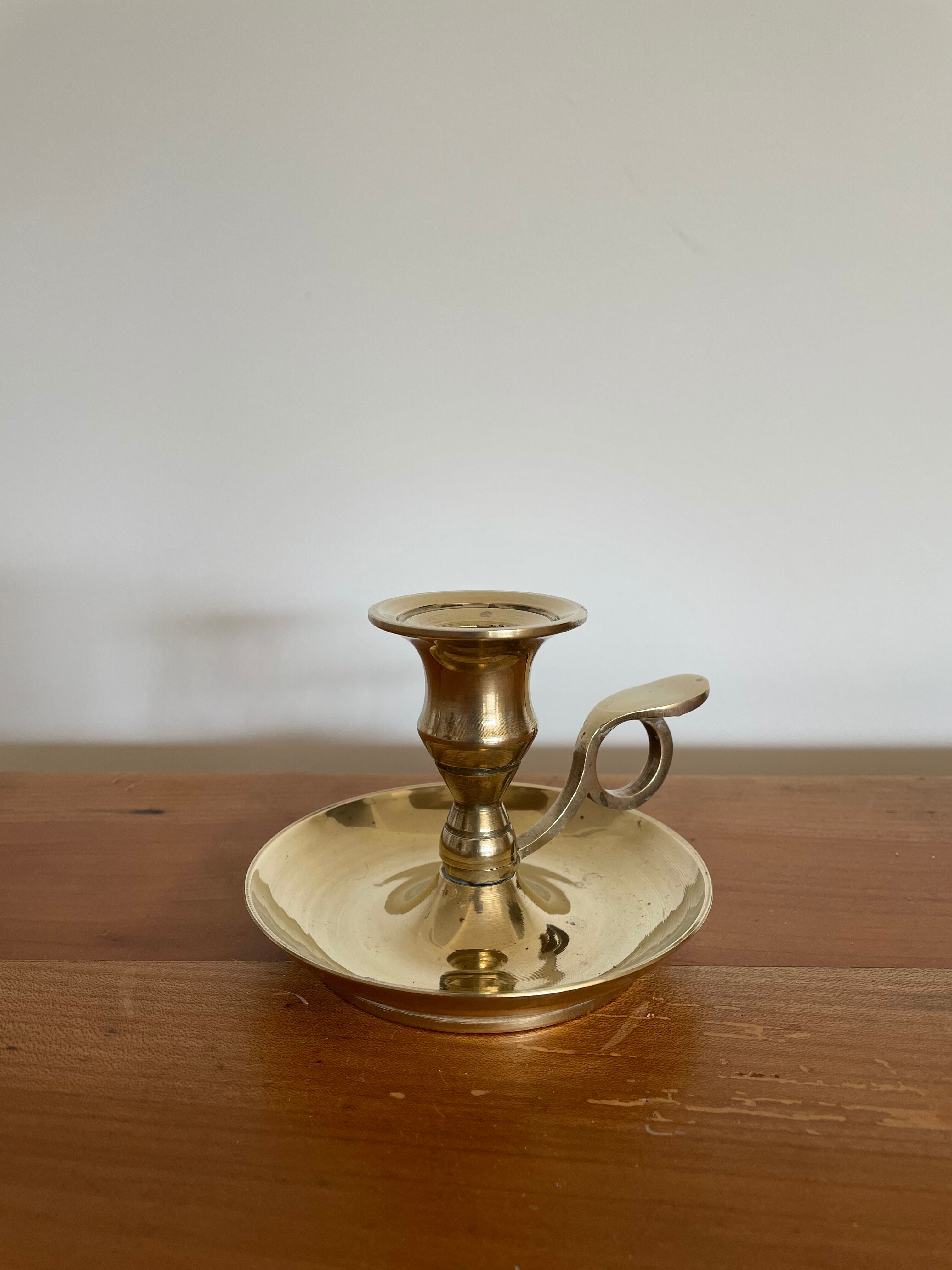 Brass candle holder cellar rat