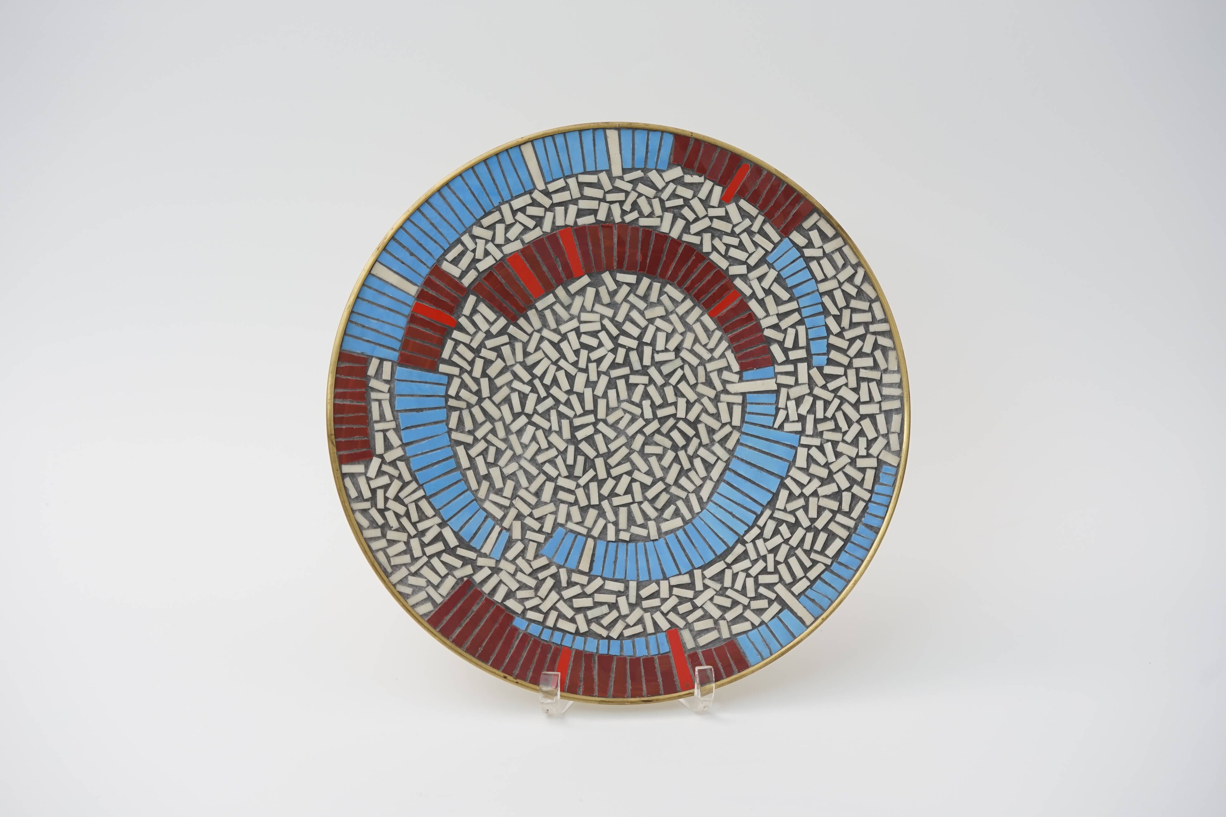 Mid-Century Mosaic Wall Plate by W. Zimmermann for Ritter