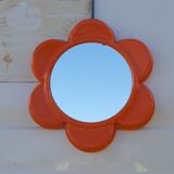 Vintage mirror from the 70s orange plastic flower
