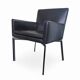 Pair manet minotti arm chairs 2004 / dark brown leather / chrome