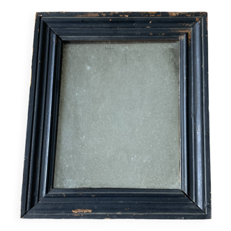 Miroir 19e noirci glace piquée 34cm x 40cm