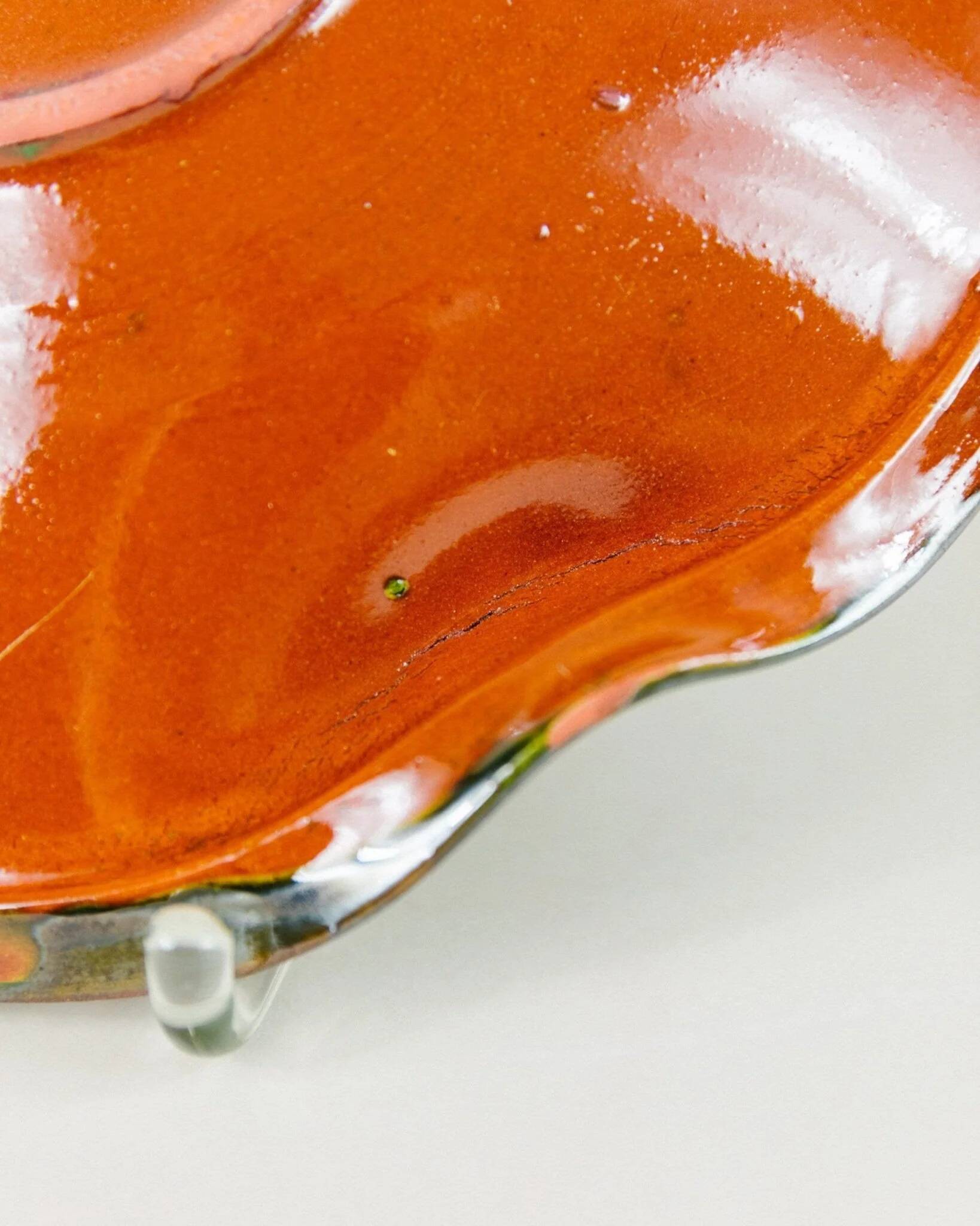 Multicolore glazed ceramic bowl, XL size, signed, Spanish mid-century design (60s-70s) ideal fruit centerpiece