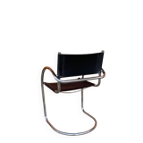 Set of 2 black chrome Bauhaus chairs in tubular steel - Italian design from the 1970s.