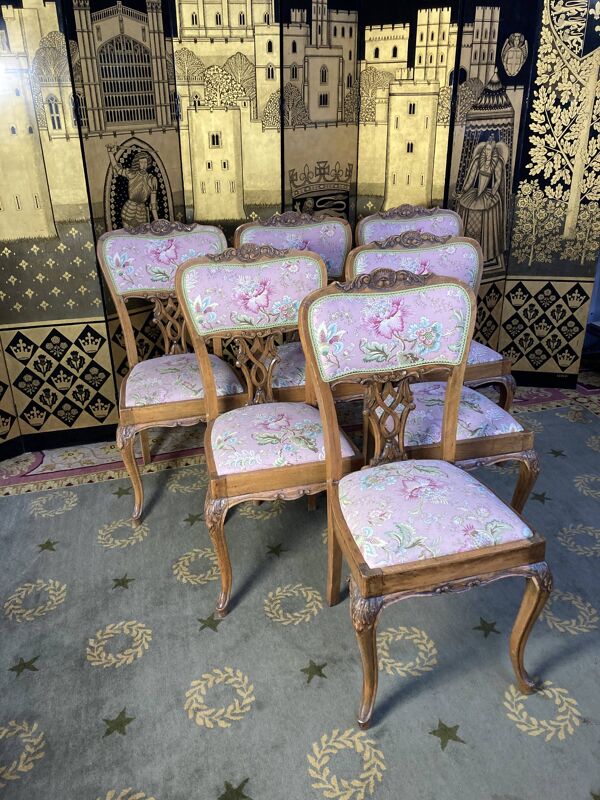 6 chaises anglaises, style louis XV