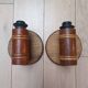 Pair of wall lights in rattan and caning