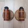 Pair of wall lights in rattan and caning