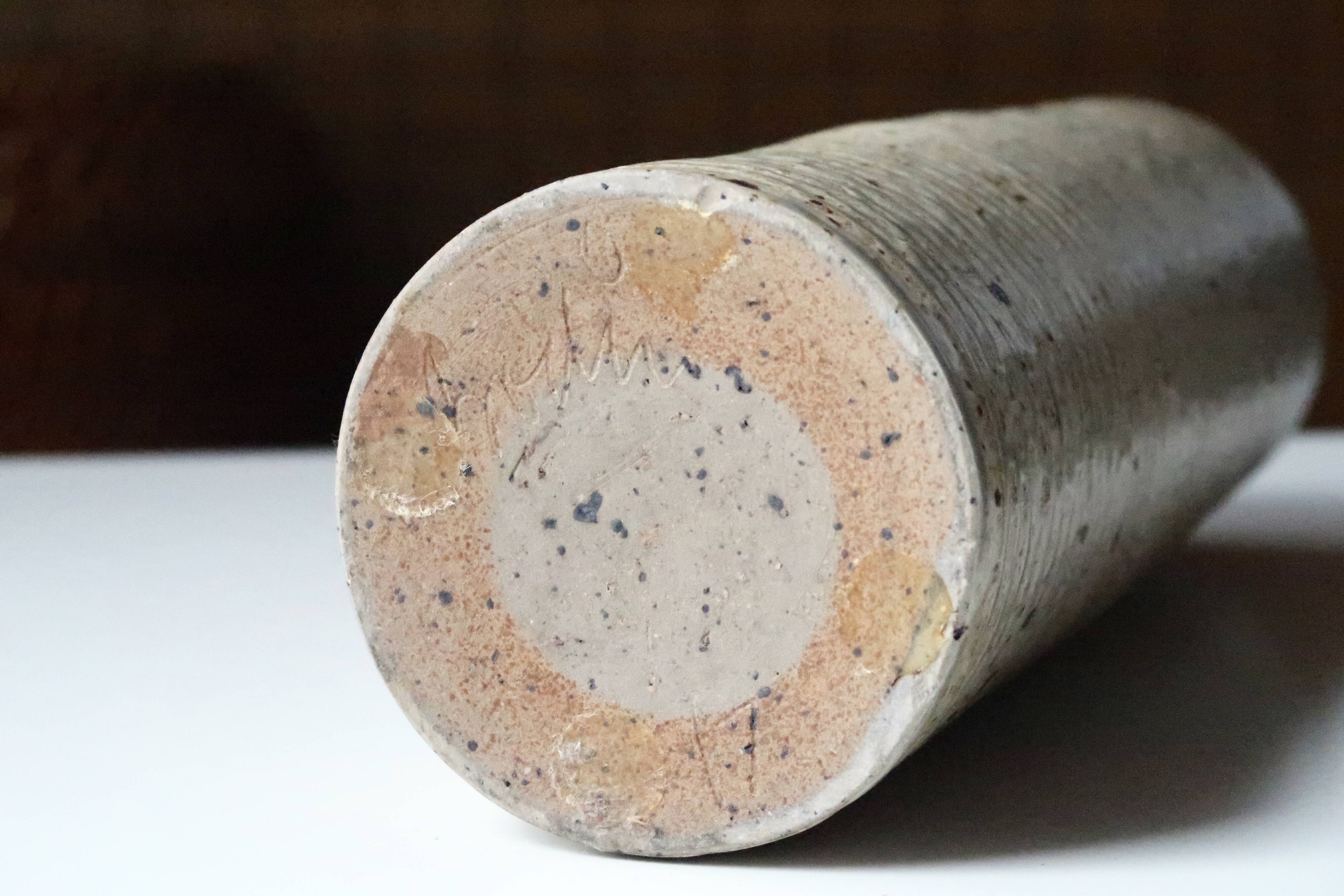 Vase rouleau en grès signé bodin, années 70