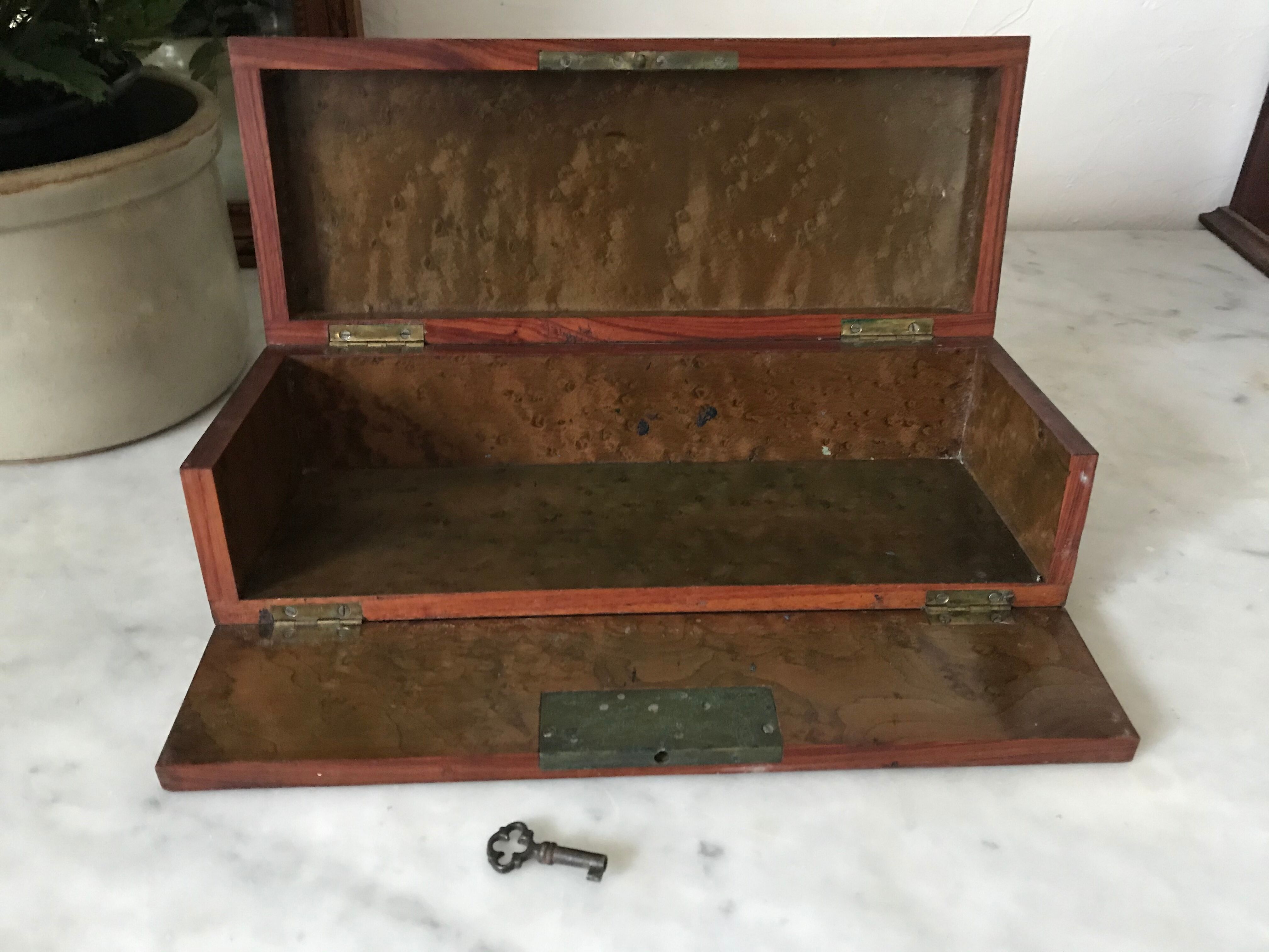 19th century marked wooden box