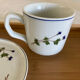 Tasse Bleuets tisanière / théïère Pillivuyt complète décor Barbeau