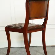 Chesterfield Leather Dining Chairs, Set of 6