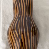 Vintage hand painted striped vase