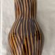 Vintage hand painted striped vase