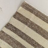 Brown & Beige Striped Turkish Runner Rug, 78x330Cm