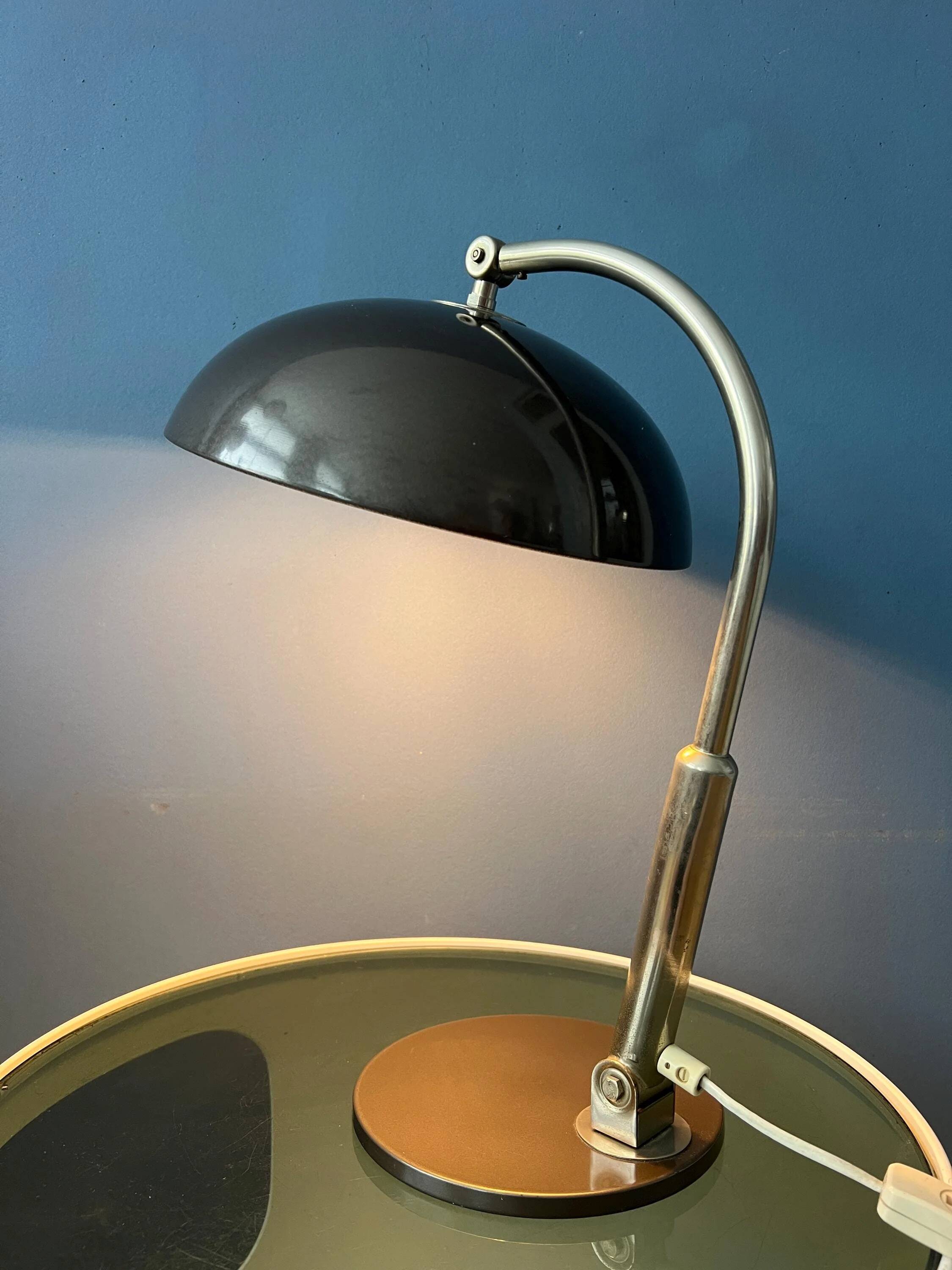Vintage black desk lamp Hala Busquet 144 by Herman Busquet