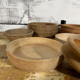 Series of 7 wooden pots
