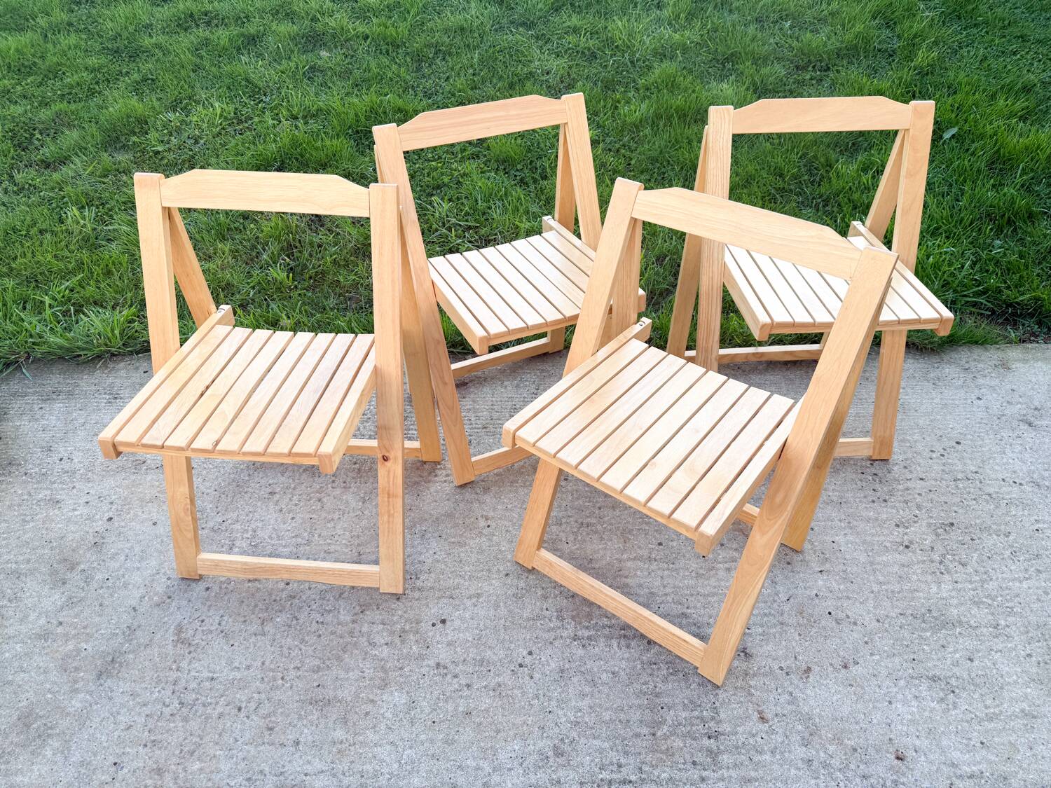 Set of 4 folding chairs by Aldo Jacober, 1970s/80s.