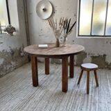 1950s round pine table with extensions