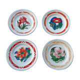 Set of 4 flat plates enamelled sheet metal
