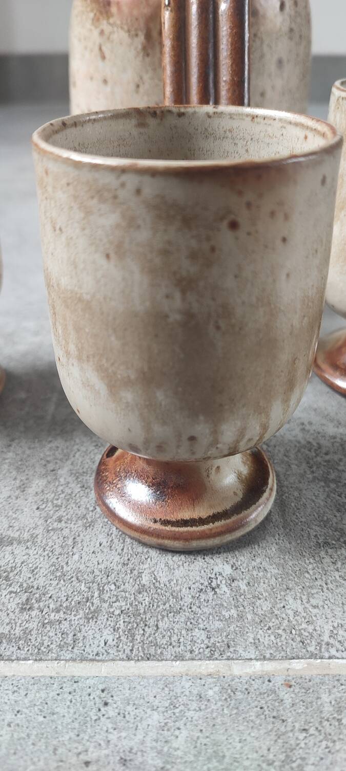 Service trio in pyrite stone Puisaye Jean-Pierre Prud'homme.