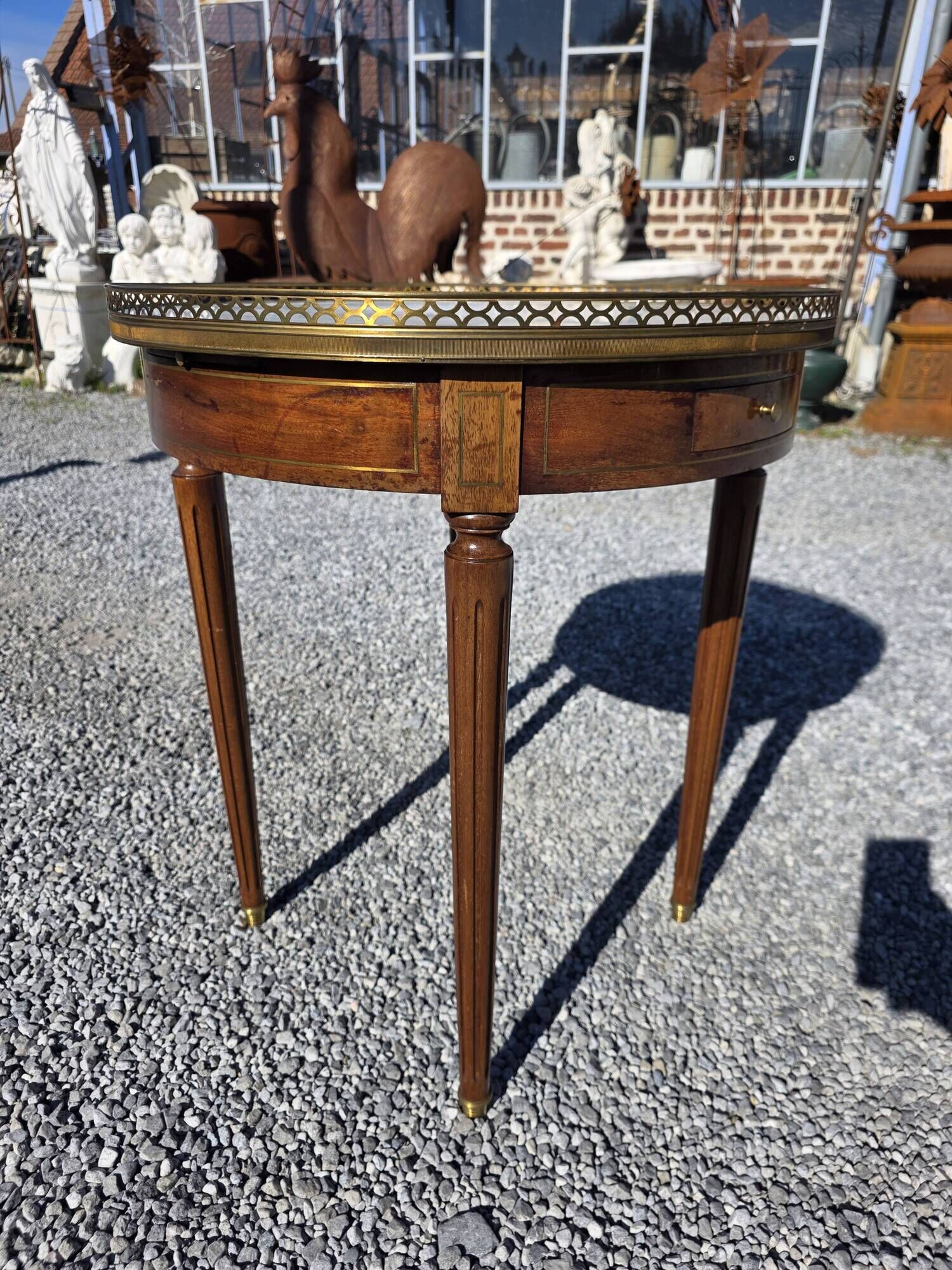 Louis XVI style bouillotte table in mahogany