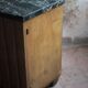 Art Deco nightstand, bedside table in wood and black marble, side table