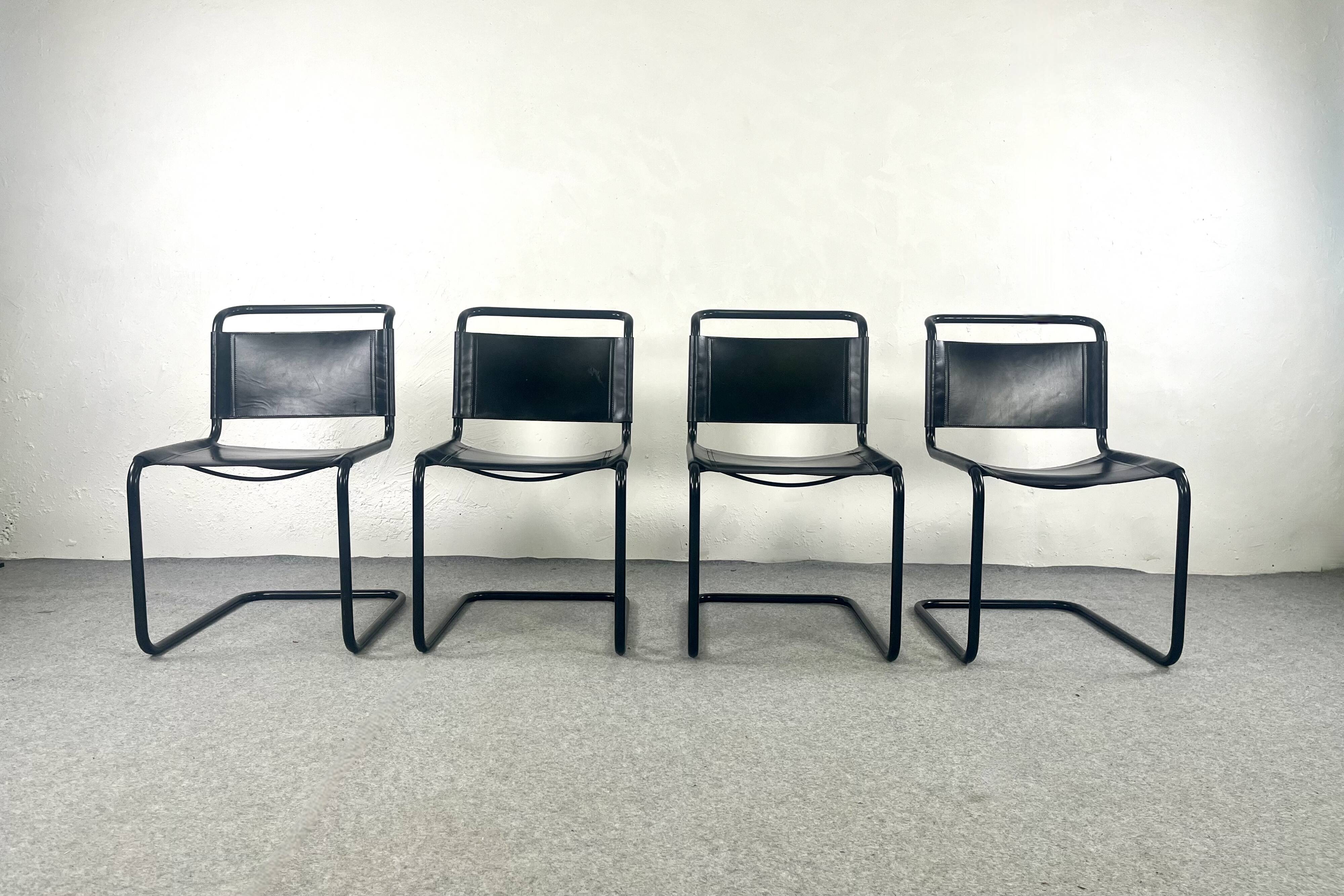 Série de 4 chaises dans le style  S33 de Mart Stam - 1960s