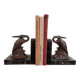 Régule Art Déco sur serre-livres en marbre avec grues par Maurice Frécourt, France, années 1920-30