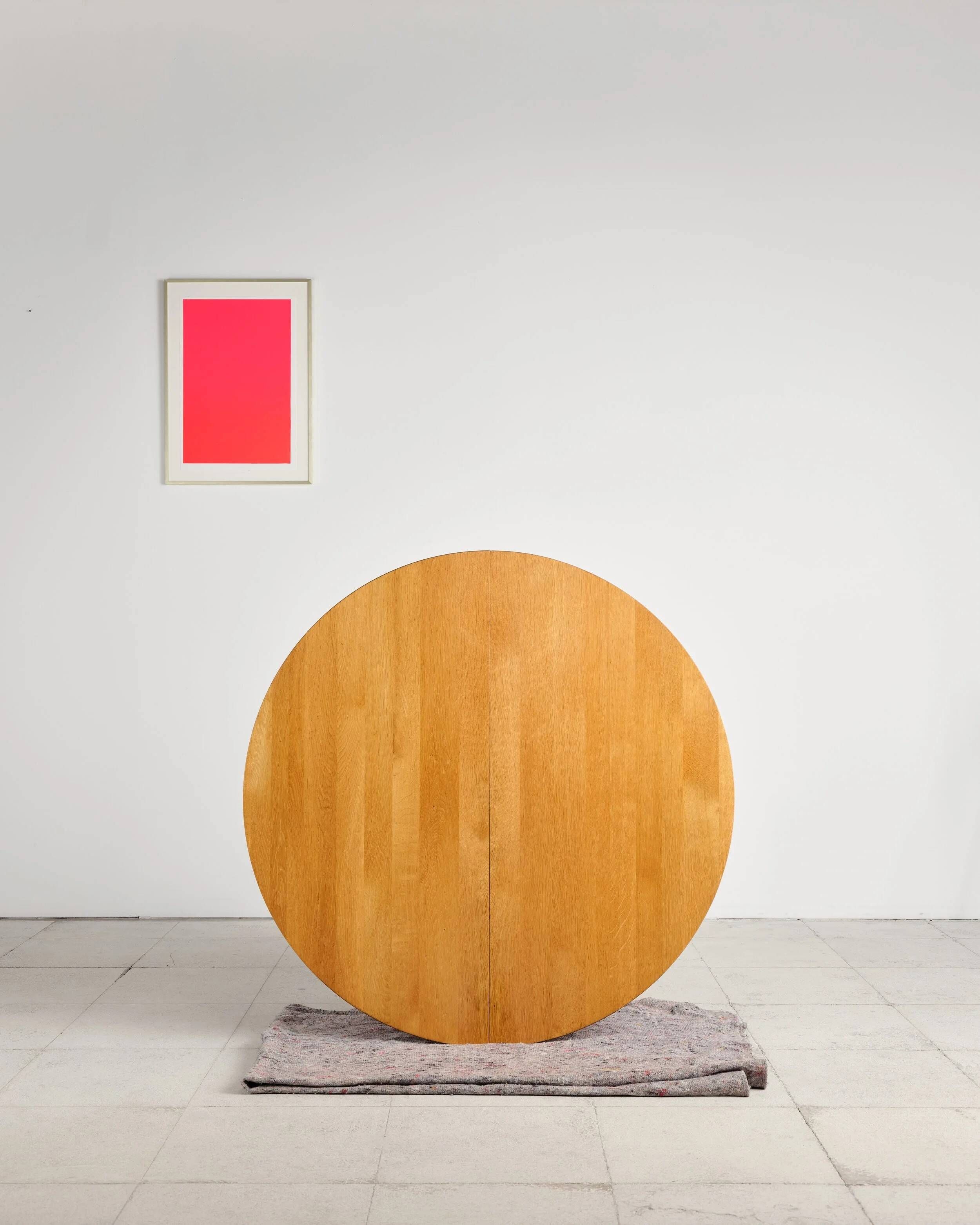 Table ronde extensible en chêne par Hans J. Wegner, Danemark, années 70