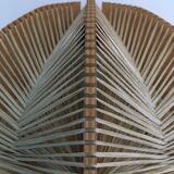 Wire and wood hanging lamp 1960, Scandinavian vintage