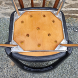 Tonneau chair, vynil and chrome, vintage, 60s