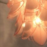 Pink and white “rondine” murano glass chandelier d60