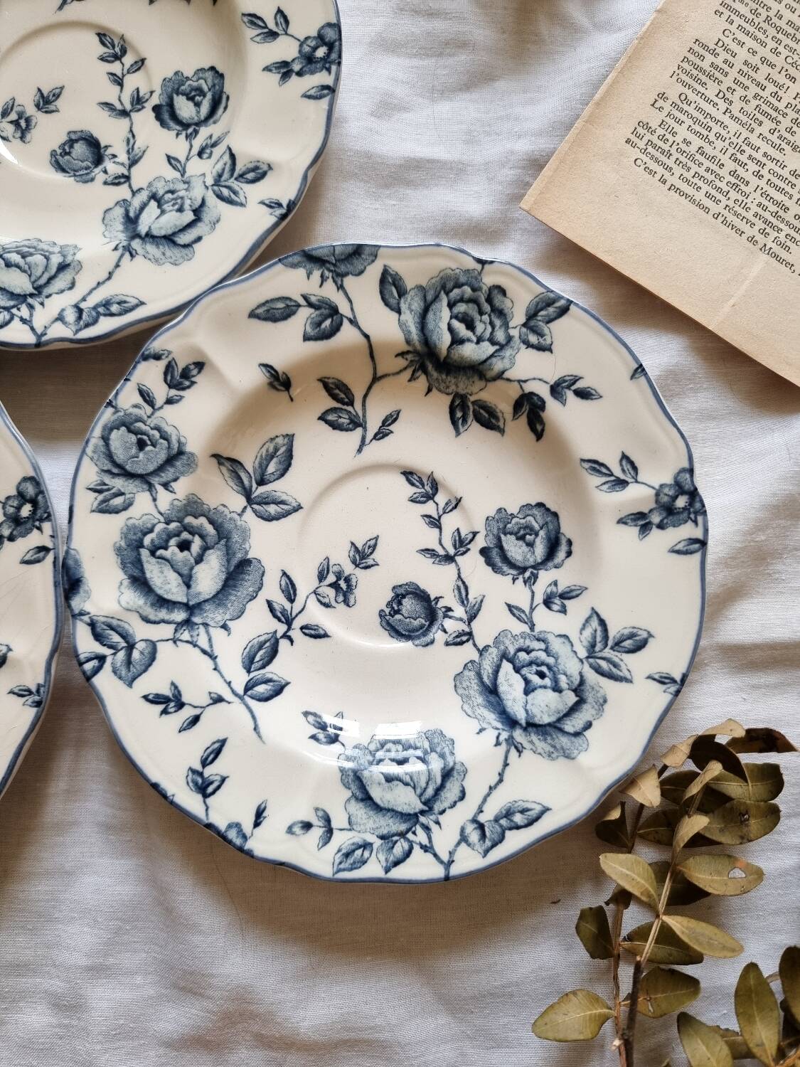 Trio of earthenware saucers