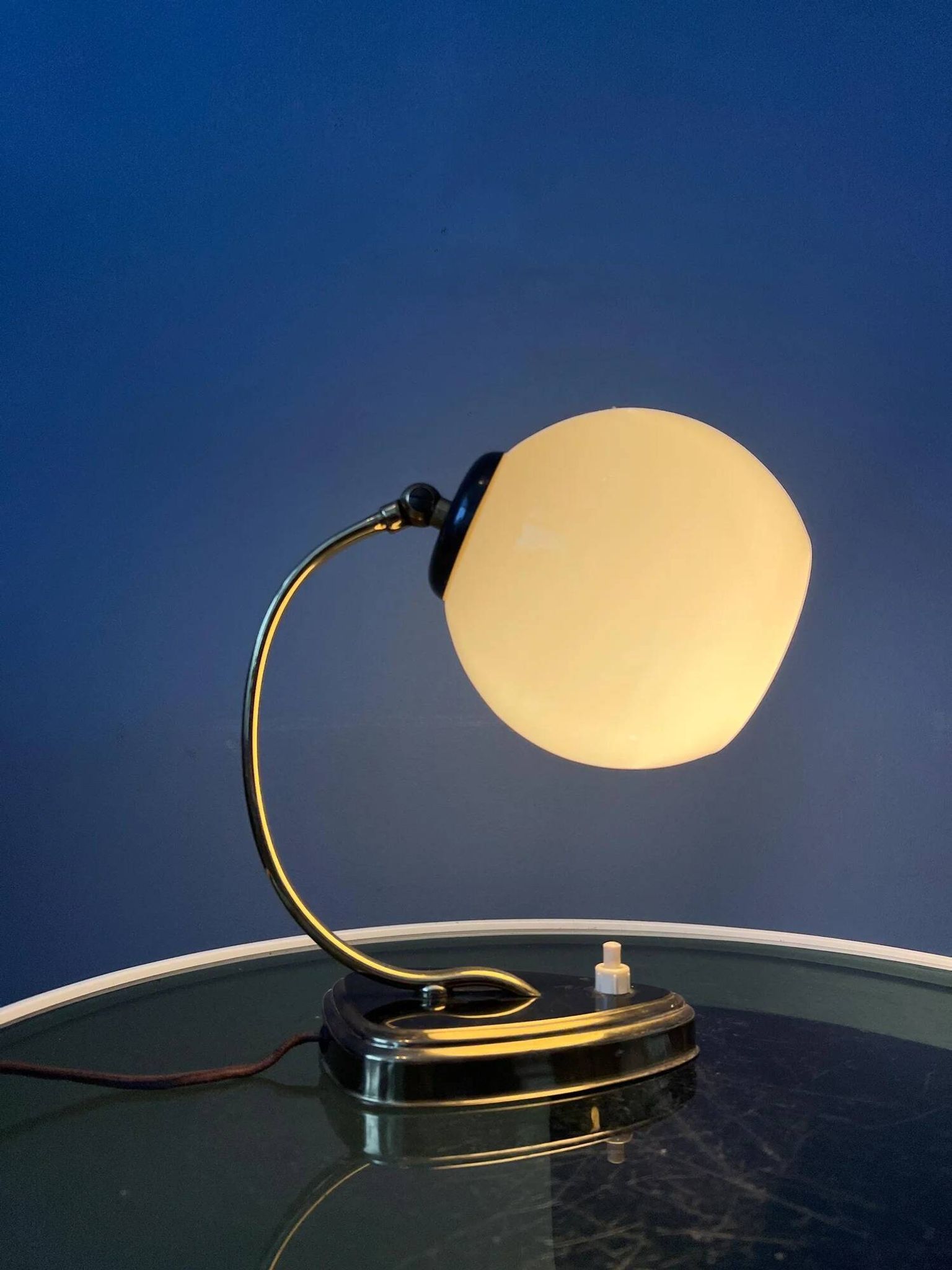 Mid-century art deco style opaline glass wall sconce or desk lamp