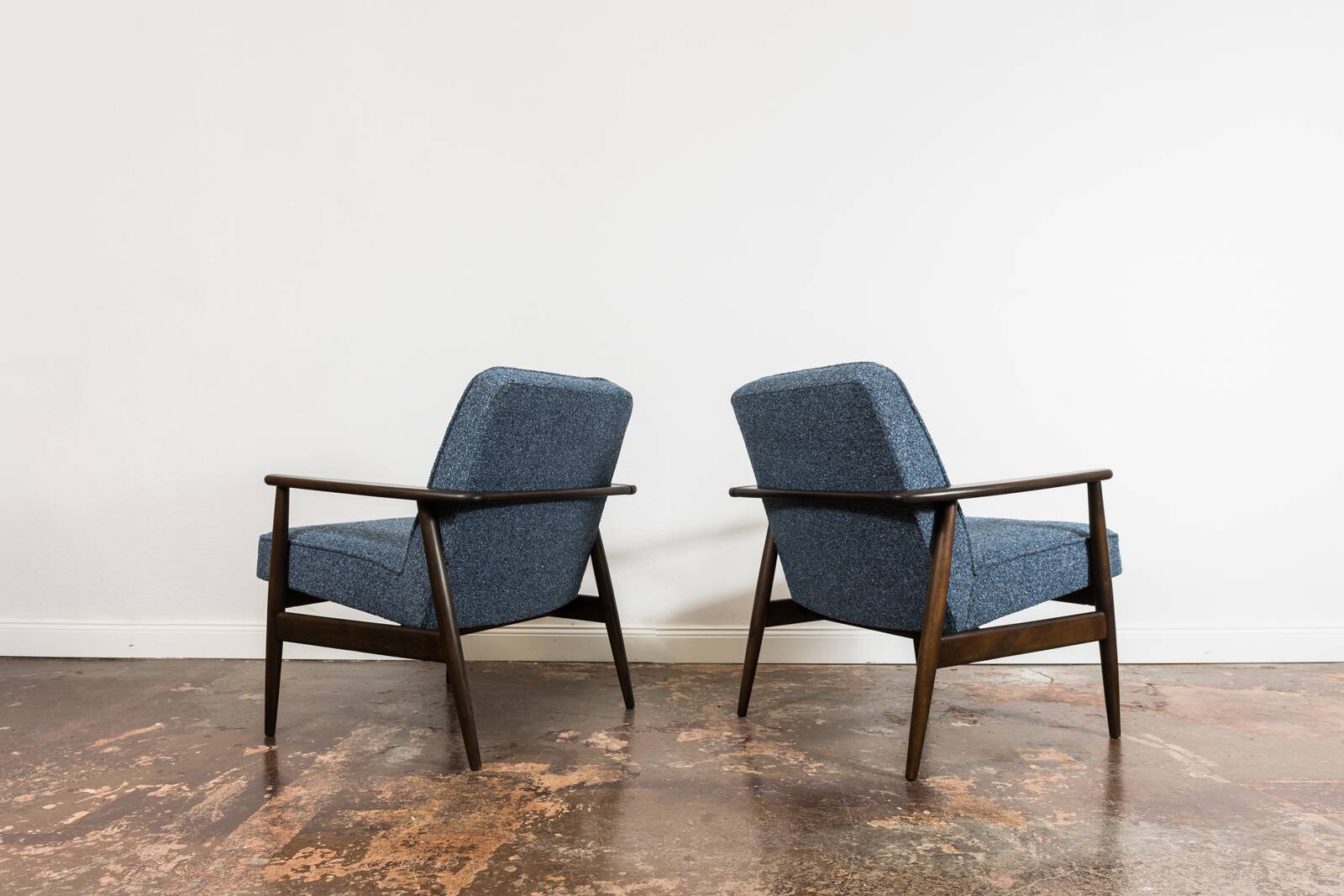 Pair of Mid-Century Blue Armchairs GFM 300-192, 1960's