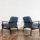 Pair of Mid-Century Blue Armchairs GFM 300-192, 1960's