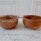 Duo of ear bowls in vintage sandstone