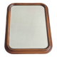 Vintage wooden framed mirror with bevelled glass.