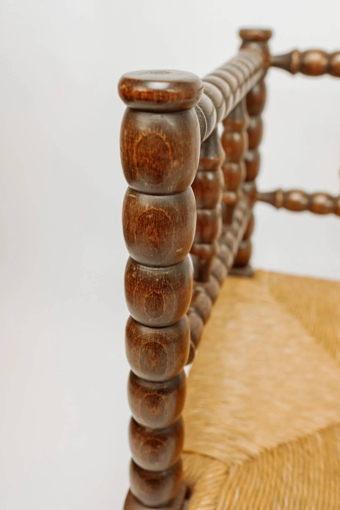Classic vintage bobbin corner armchair