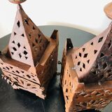 Pair of wrought iron lanterns