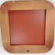 Square mirror mahogany and brass / vintage 60x60cm