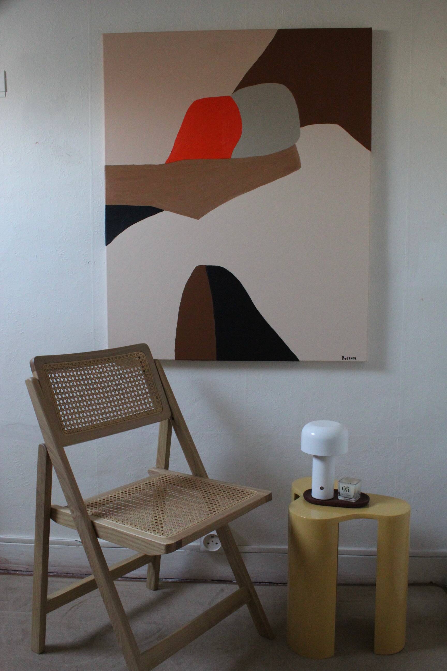 Abstract minimalist couple "in your arms" 100x80cm
