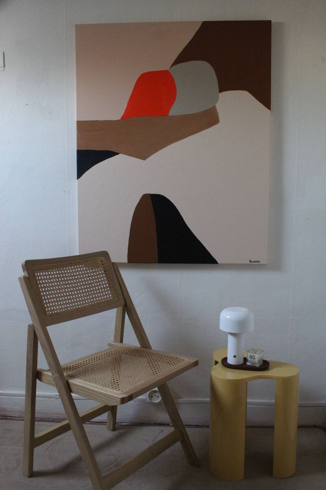 Abstract minimalist couple "in your arms" 100x80cm