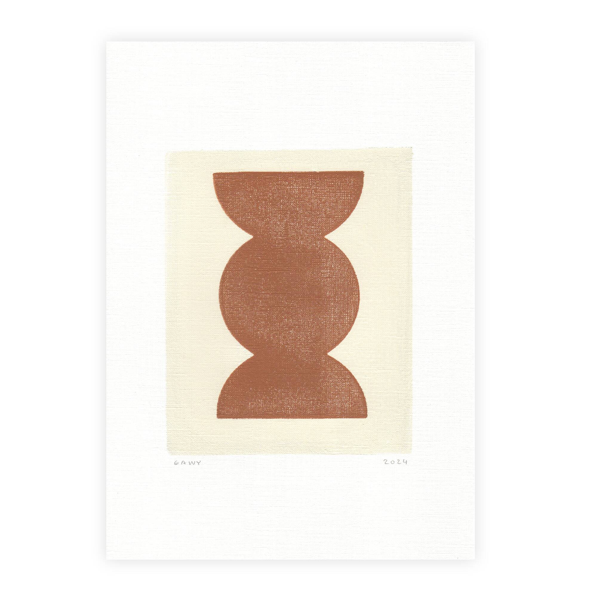 Collection of 4 terracotta paintings signed eawy