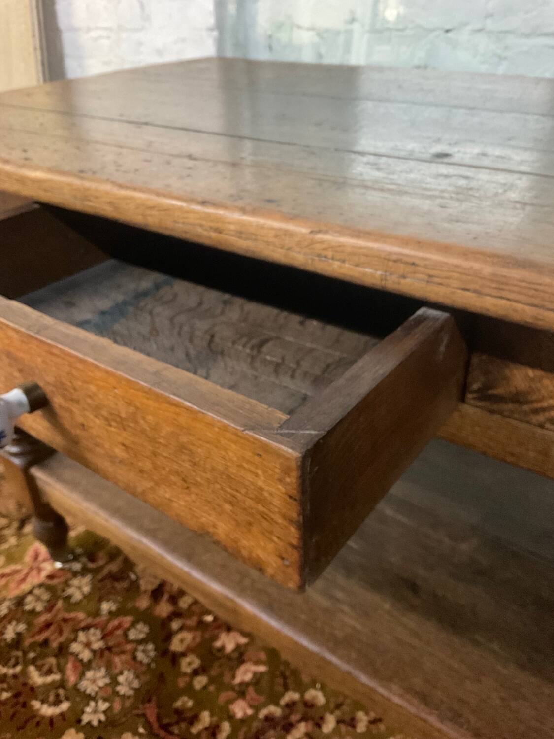 Old farmhouse console in solid oak