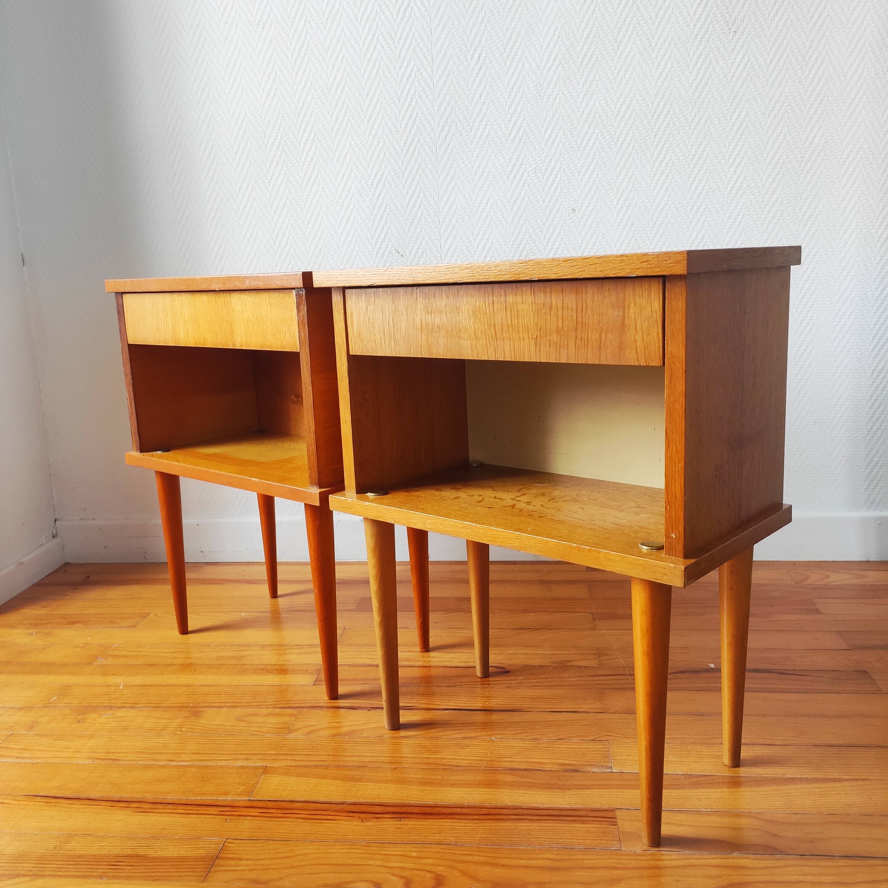 Paire de tables de chevets style scandinave