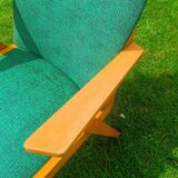 Vintage armchair in wood and skai