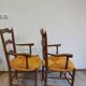 Paire de fauteuils bois paillé neo rustique circa 1950