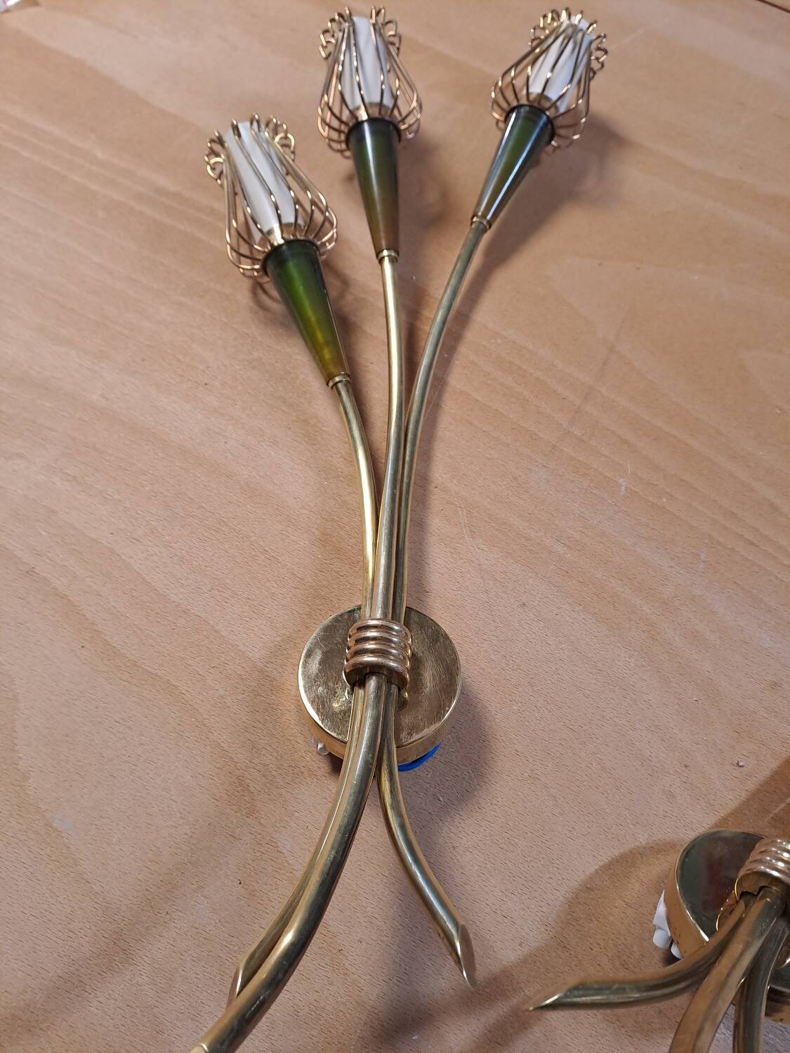 Art Deco wall light duo