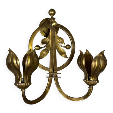 Pair of gilt bronze wall sconces circa 1900