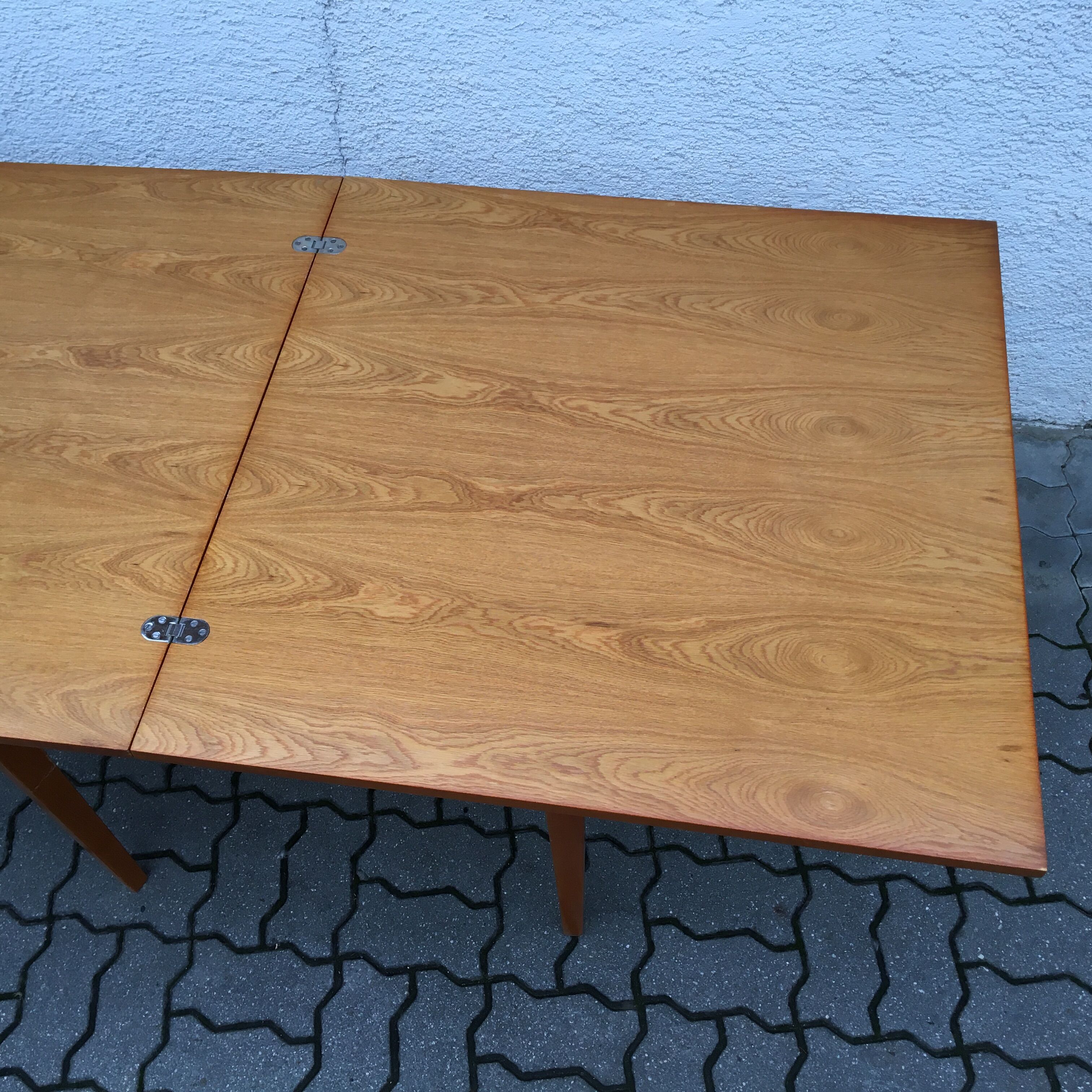 Vintage Jitona extendable dining table mid century 70s wood 85cm-170cm